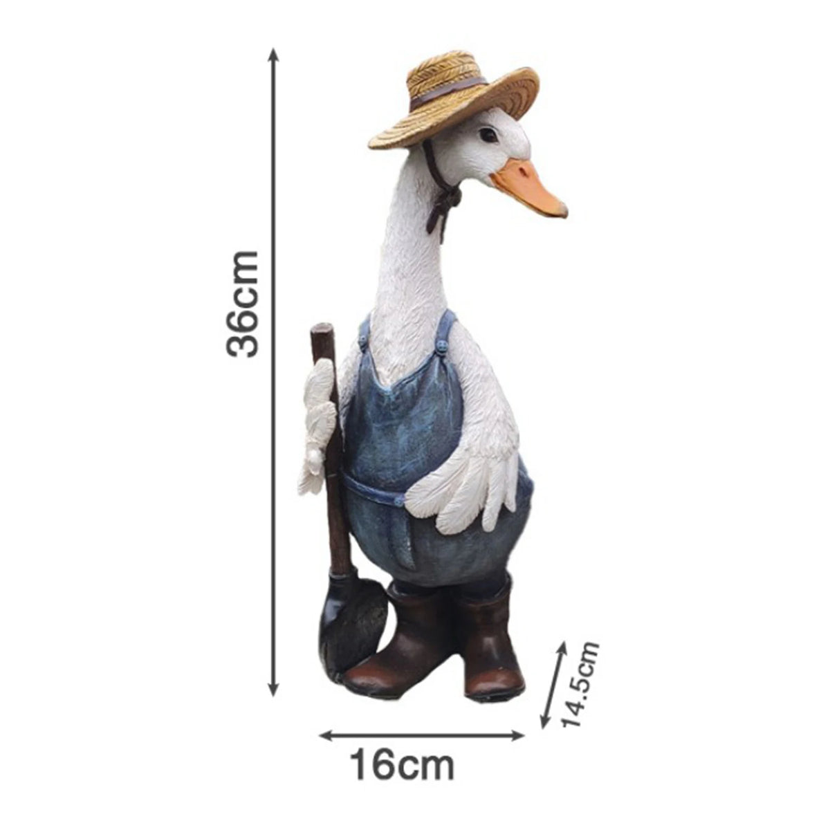 statue canard résine jardin décoration animaux plumes vêtements chapeau bottes salopette festiveextérieur rustic