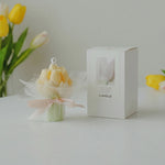 bougie parfumée tulipes relief rouge jaune rose blanc cire soja aromathérapie décoration romantique