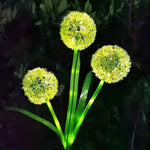 décorations solaires fleurs lumineuses vert blanc moderne extérieures jardin piquetées
