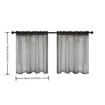 rideaux courts tissu plissé polyester translucides moderne blanc gris noir