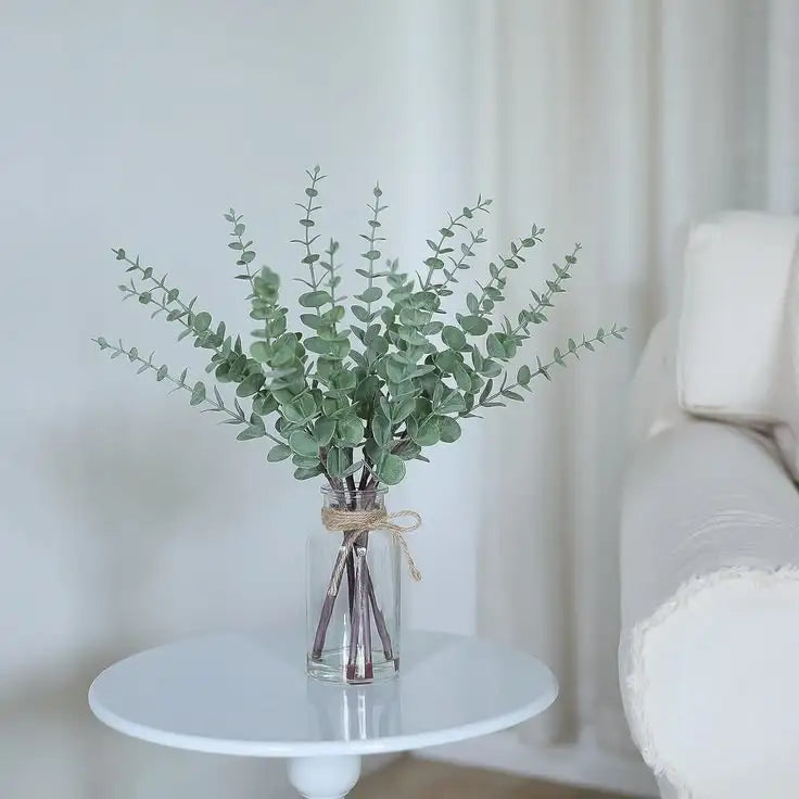 bouquet artificiel pivoines rose 30cm 5têtes 4bourgeons vert feuilles blanches moderne vase transparent