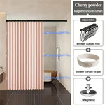 rideau douche moderne gris rose rayures opaques 80x200cm 120x200cm 180x200cm 220x200cm