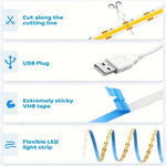 ruban led flexible blanc moderne adhésif 5v usb touch 249 2000lm 80000h