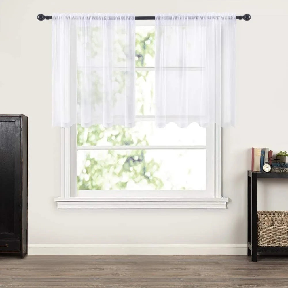rideaux courts tissu plissé polyester translucides moderne blanc gris noir