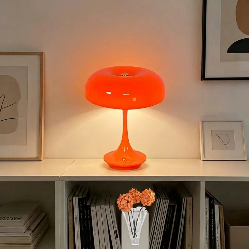 lampe table moderne orange tactile réglable lumière douce chambre rond lisse