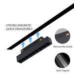 système éclairage led rail moderne noir barres lumineuses spots connecteurs dimmable 48v 220v
