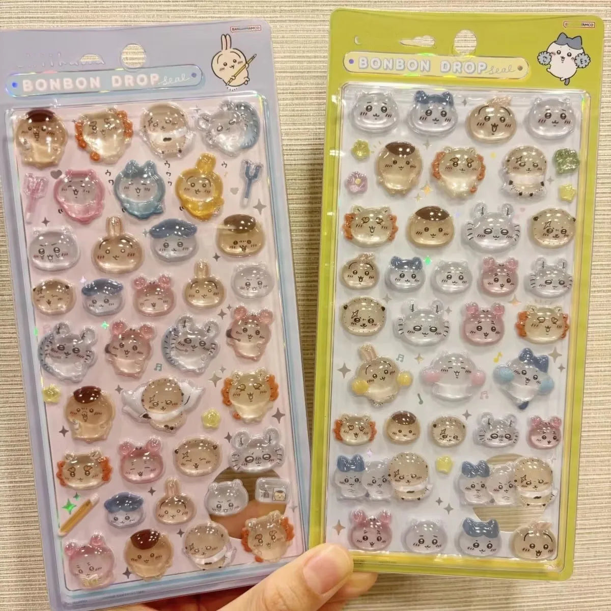 sticker kawaii mignon ours lapin floral adhésif rose vert bleu blanc décoration murale bricolage
