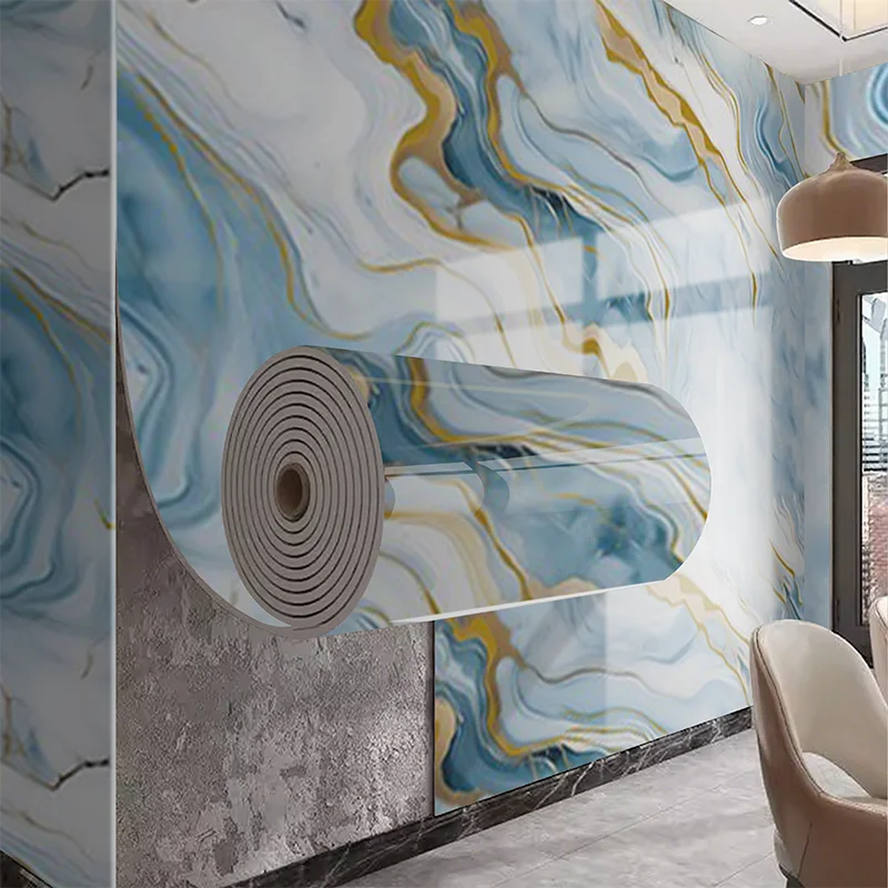papier peint vinyle marbre résistant l'eau moderne cuisine chambre salon