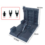 support d'exposition modulaire figurines noires clips fixation socle robuste jouets