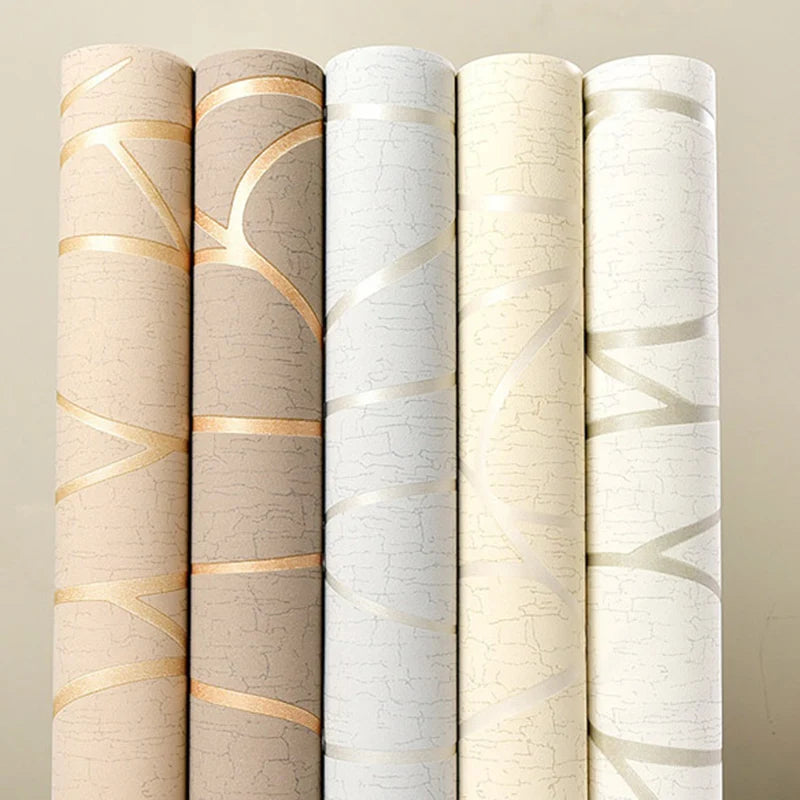 papier peint moderne bandes ondulées résistant humidité anti moisissure 53cm large salon chambre coucher