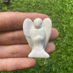 décoration maison statue ange gardien cristal naturel quartz rose améthyste opale jade ornement étagère
