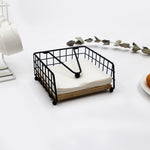 support serviettes moderne porte serviettes bois noir distributeur serviettes plates bras rustique décoration cuisine