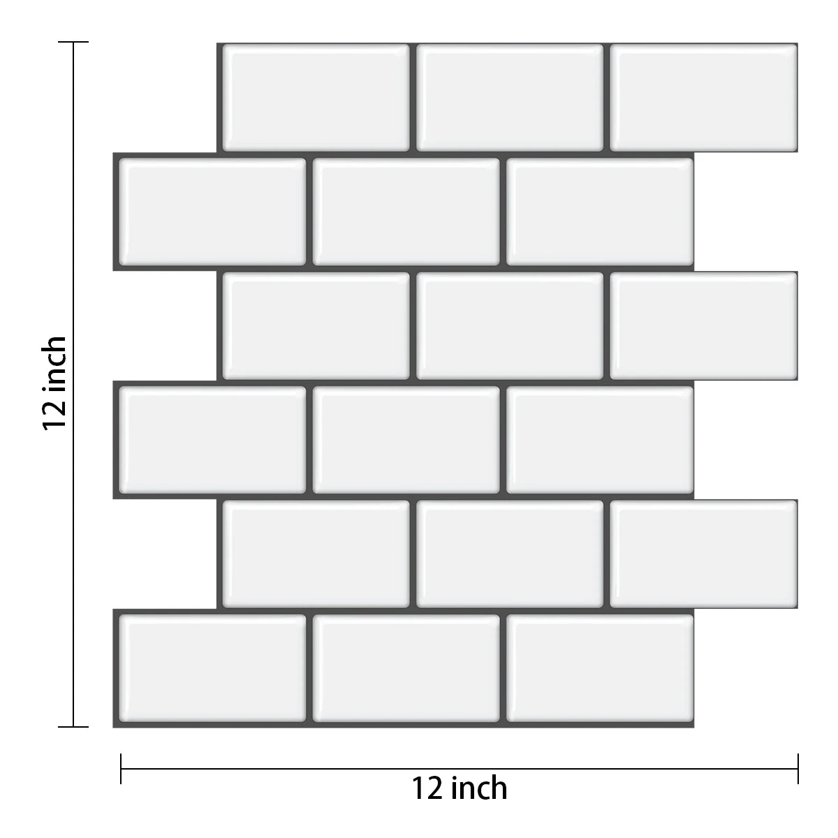 carrelage mural autocollant 3d brique blanc moderne résistant l'eau 10 feuilles