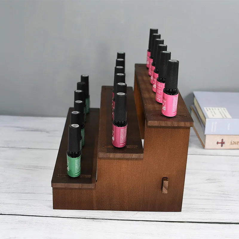 présentoir bois multibracelets bouteilles vernis ongles minimaliste figure