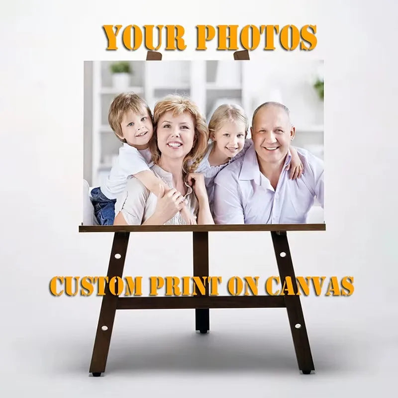 toile personnalisée photo famille moderne blanc sans cadre tringle inclusion vertical