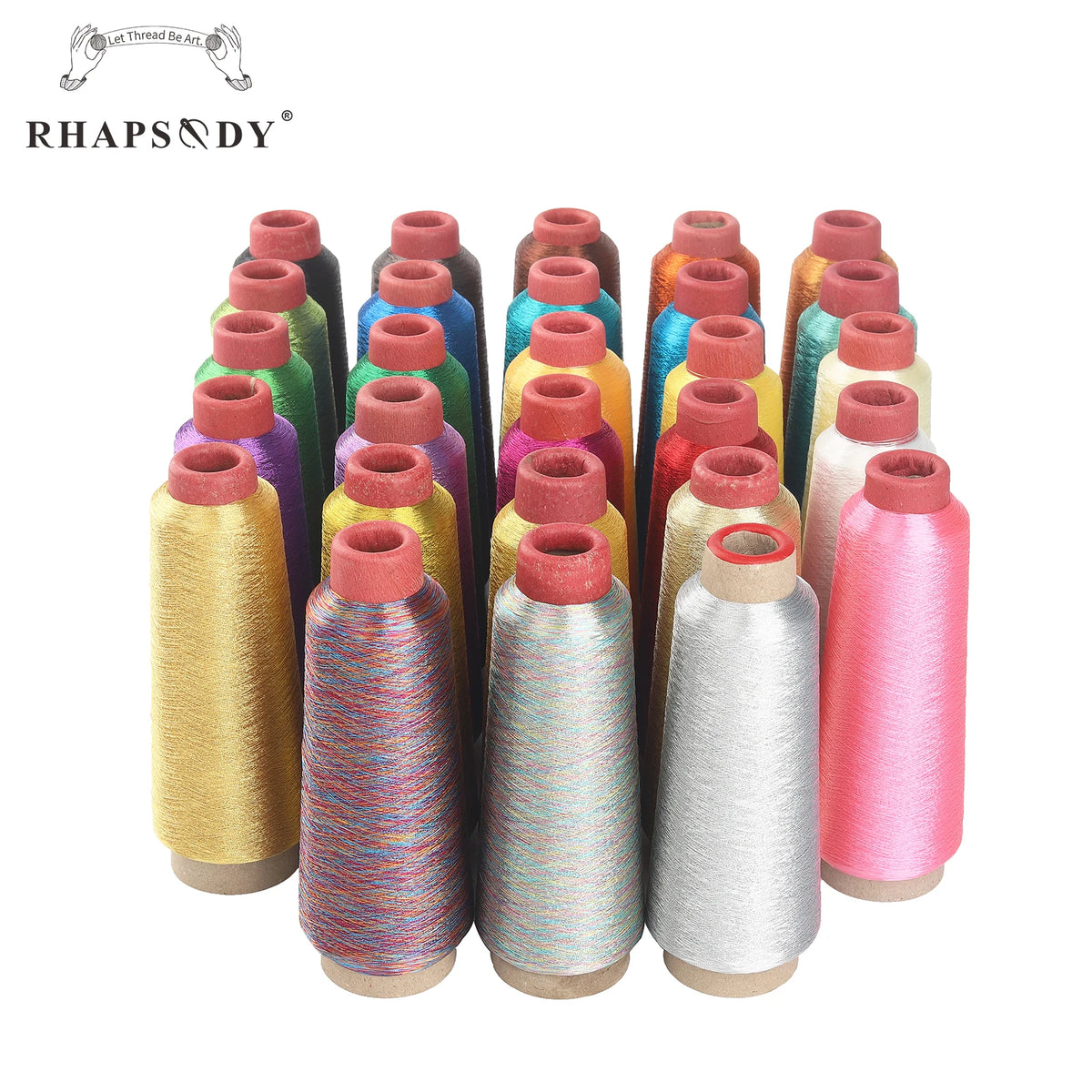 fil métallique broderie informatisée couture décorative bobines multicolores brillantes haute ténacité