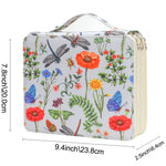 boîte crayons fleurs papillons zips 200 trous tissu polyestère moderne bleu vertclair