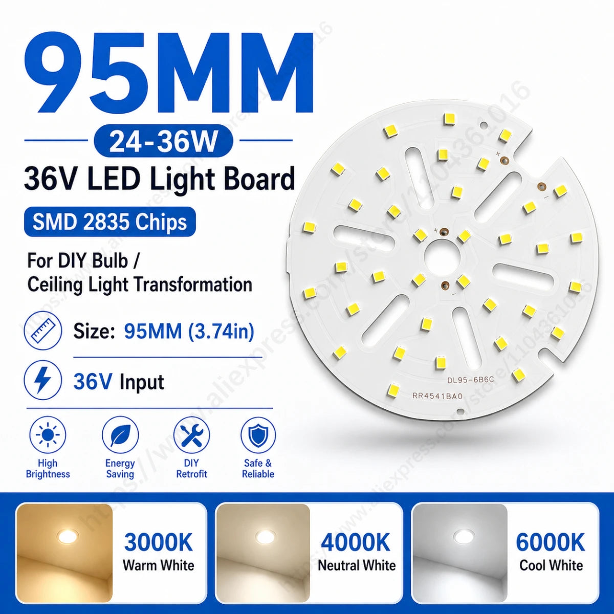 lot panneaux led ronds plafonnier rénovation blanc chaud froid montage