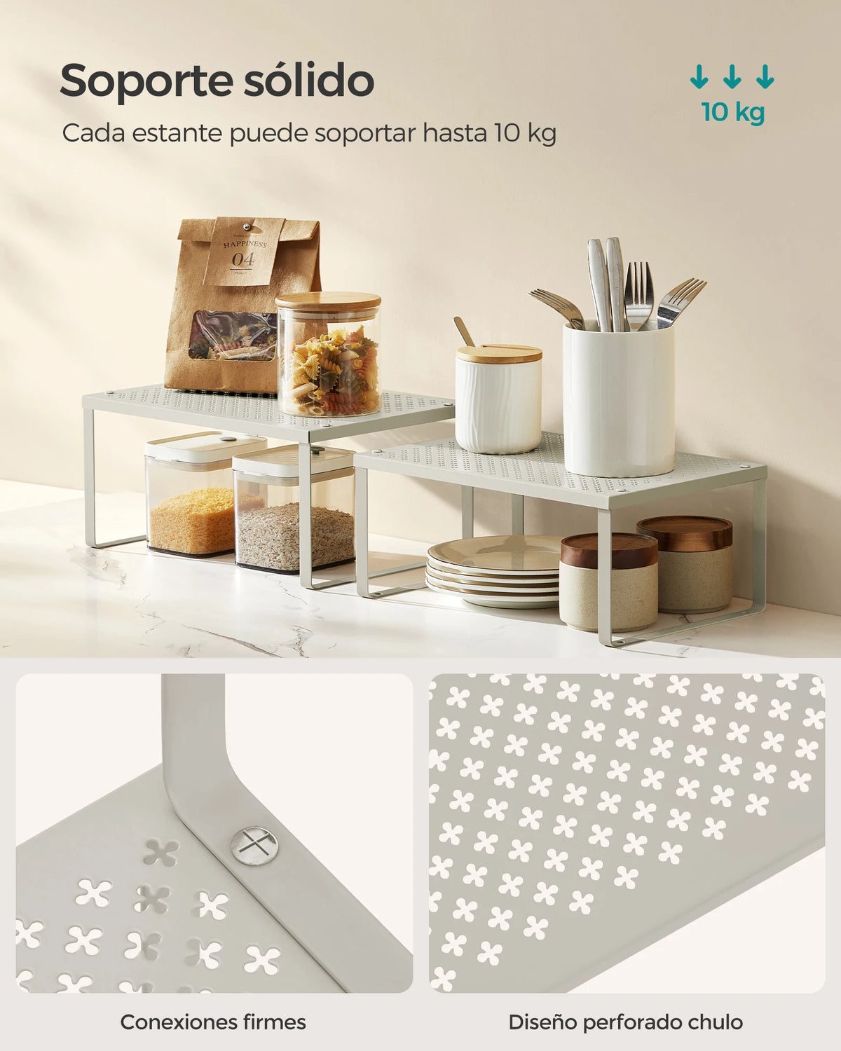 Porte-épices blanc pour organisation cuisine