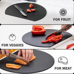 planches découper silicone flexible double face antidérapante noires modernes cuisine