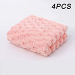 serviettes toilette pièces essuie mains polyester carré moderne douces bouclées anneau métallique gris rose