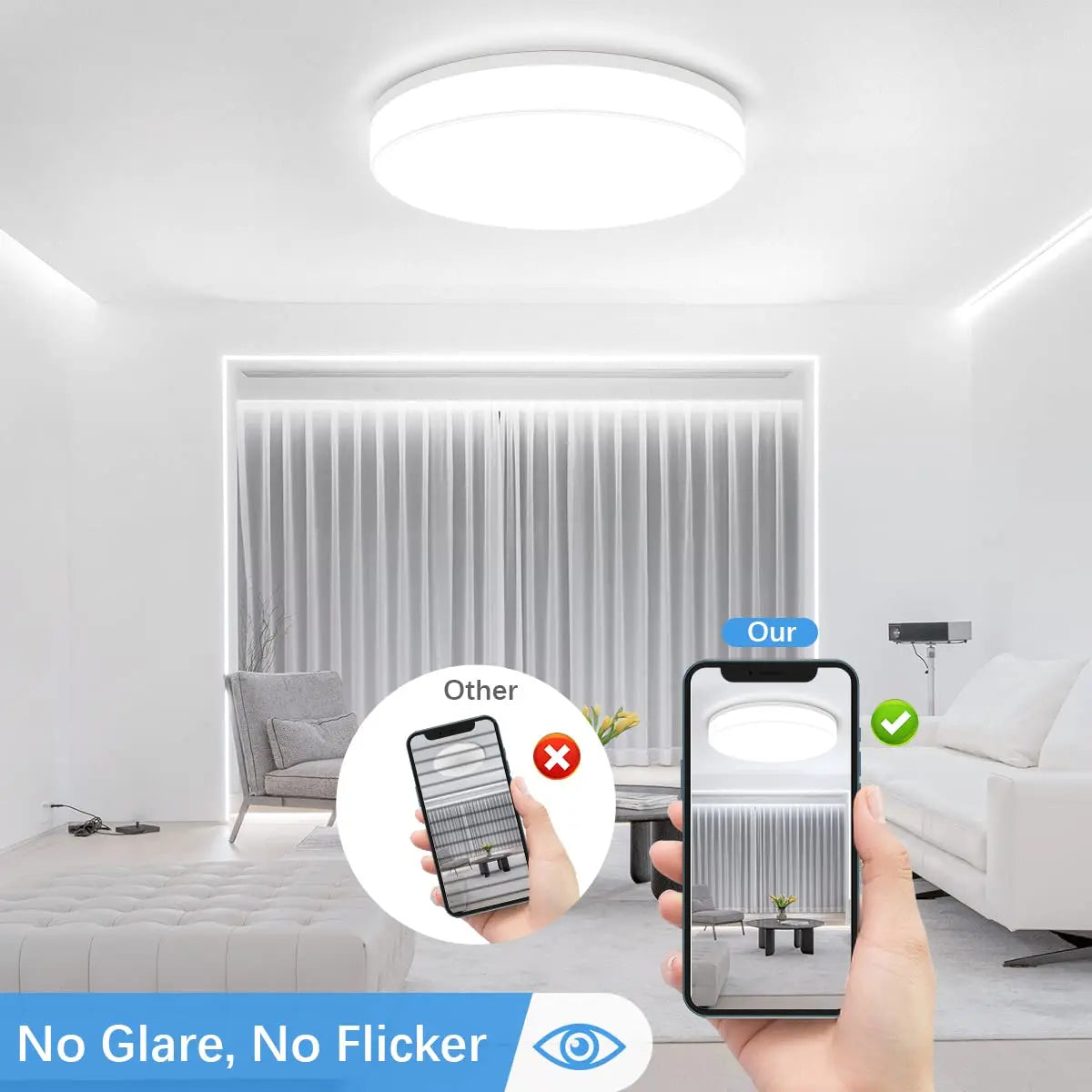 lampe suspendue moderne blanc surface 15cm 18w 24w 36w 48w 6500k 4500k 3000k