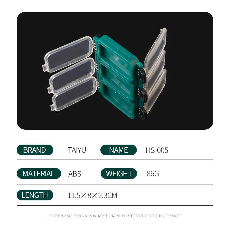 boîtes rangement pêche bleu vert noires compartiments hexagonales pratiques métal