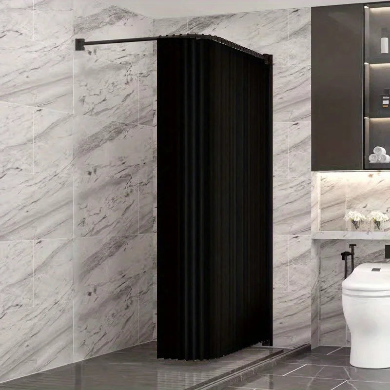 rideau douche plissé moderne beige bleu marine noir opaque 100x180cm 120x200cm 150x200cm