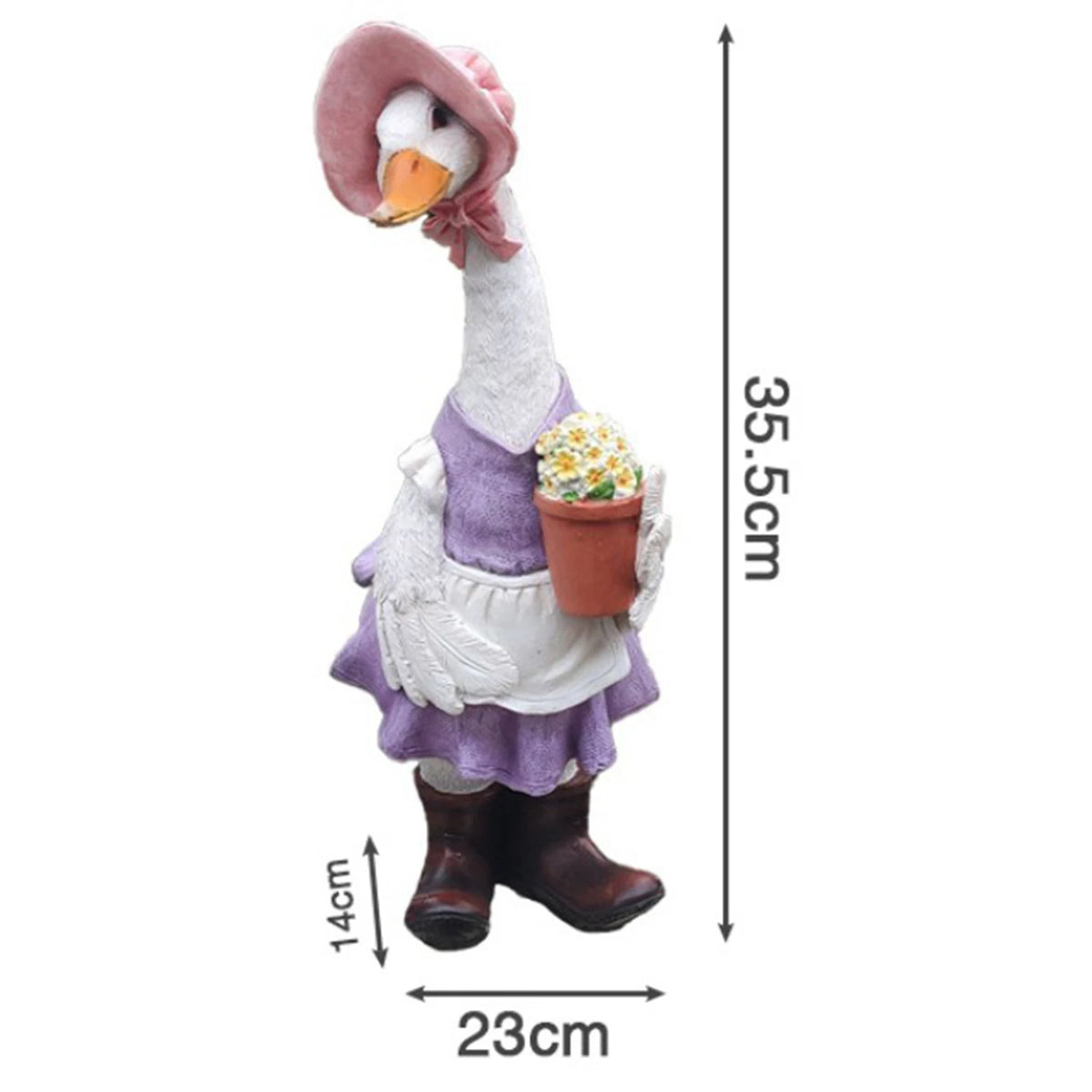 statue canard résine jardin décoration animaux plumes vêtements chapeau bottes salopette festiveextérieur rustic