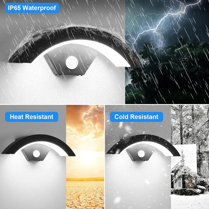 Applique murale avec détecteur de mouvement vue de côté