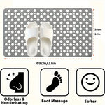 tapis bain douche gris vert perforations anti dérapage moderne salle bain ventilation trous ronds