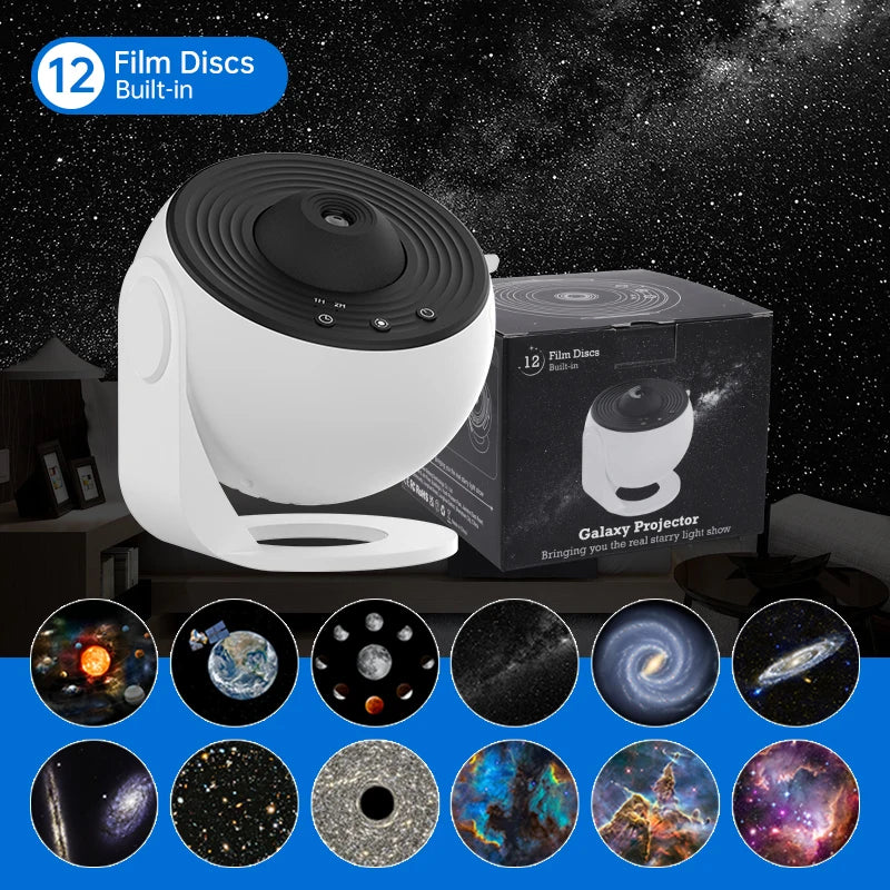 projecteur étoiles blanc noir moderne 10 films d'étoiles certification fcc rohs