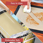 tapis cuisson silicone non stick antislip couleurs beige noir rouge texture tissée moderne clips