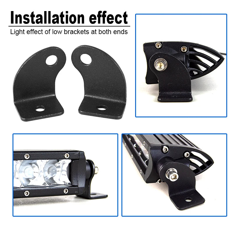 support montage barre lumiere travail noir industrielle fixations vis ecrous anneaux