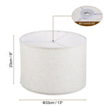 abat jour moderne toile lin blanc clips facile table chevet lampe diamètre 33cm hauteur