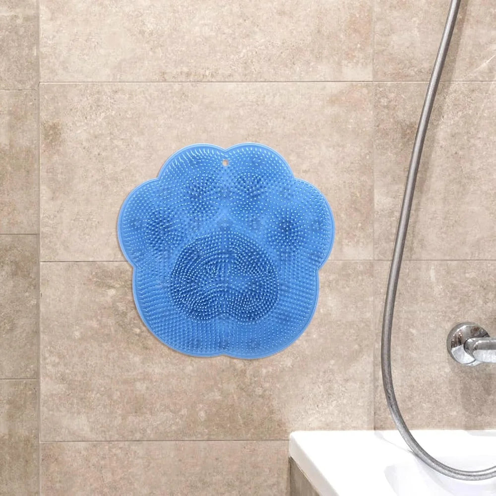 tapis bain massage picots bleus moderne suspension pieds dos cleansing floral
