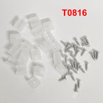 clips fixation blancs rectangulaires perforations pratiques utilitaires vis 6x12mm 8x16mm