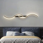 lampe murale led or noir moderne ondulé éclairage cuisine salon chambre coucher