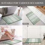 tapis bain shag vert clair gris moderne antidérapant lavable machine texture duveteuse ensemble tailles