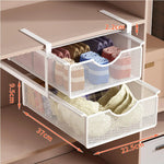 paniers rangement blanc noir maille métal coulissant clips sous armoire moderne économie place