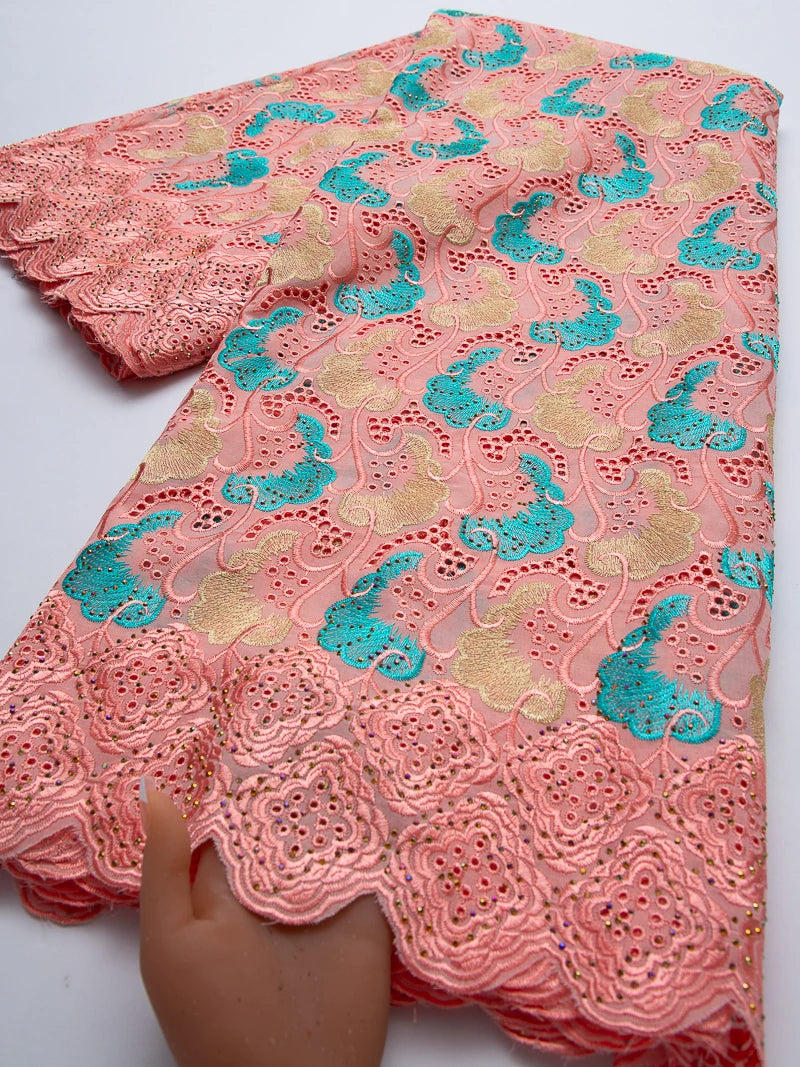 tissu voile dentelle brodée florale rose bleu élégant mariage soirée prom