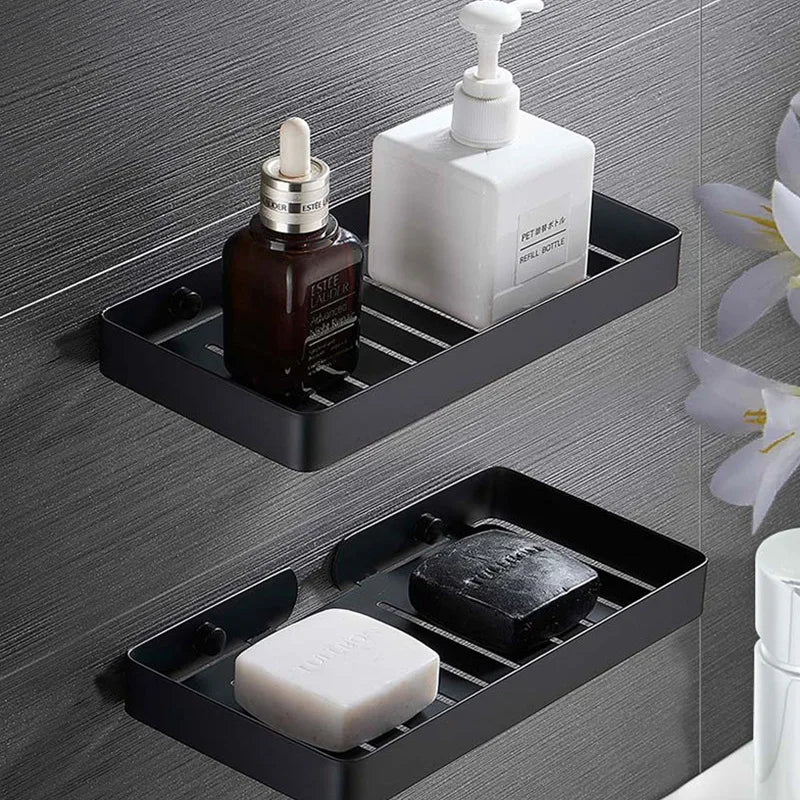 porte savon mural acier inoxydable noir argent bronze or moderne salle bains double boîte