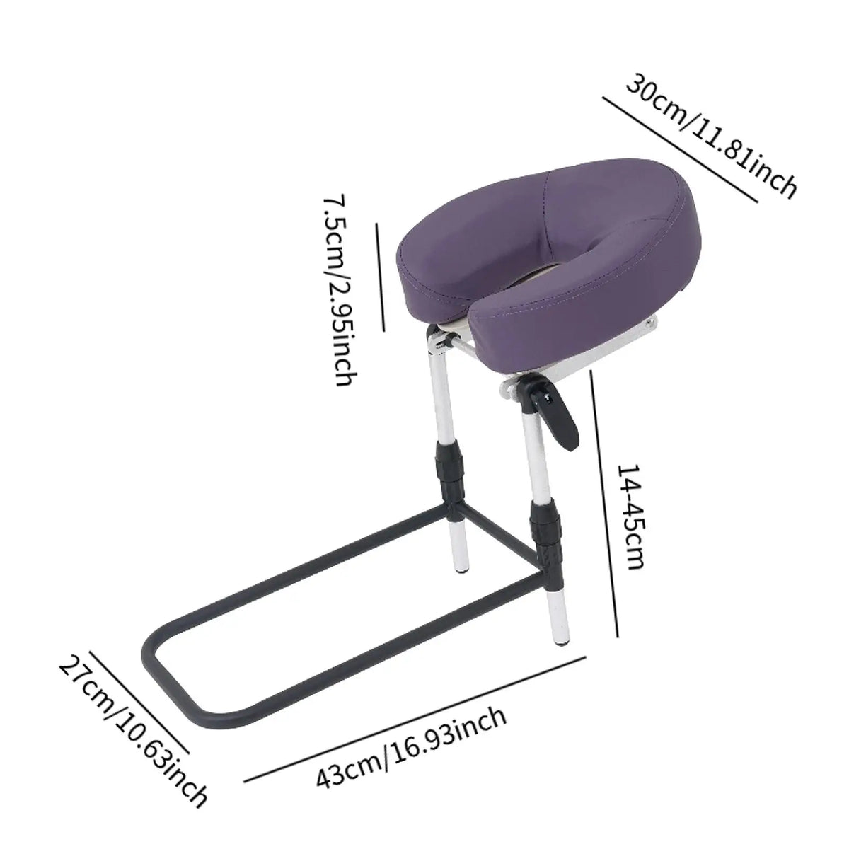 support tête massage matelas oreiller forme structure métallique réglable hauteur inclinaison minimaliste relaxation face