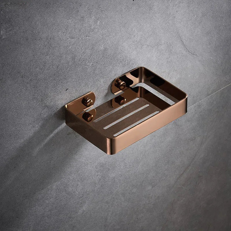 porte savon mural acier inoxydable noir argent bronze or moderne salle bains double boîte