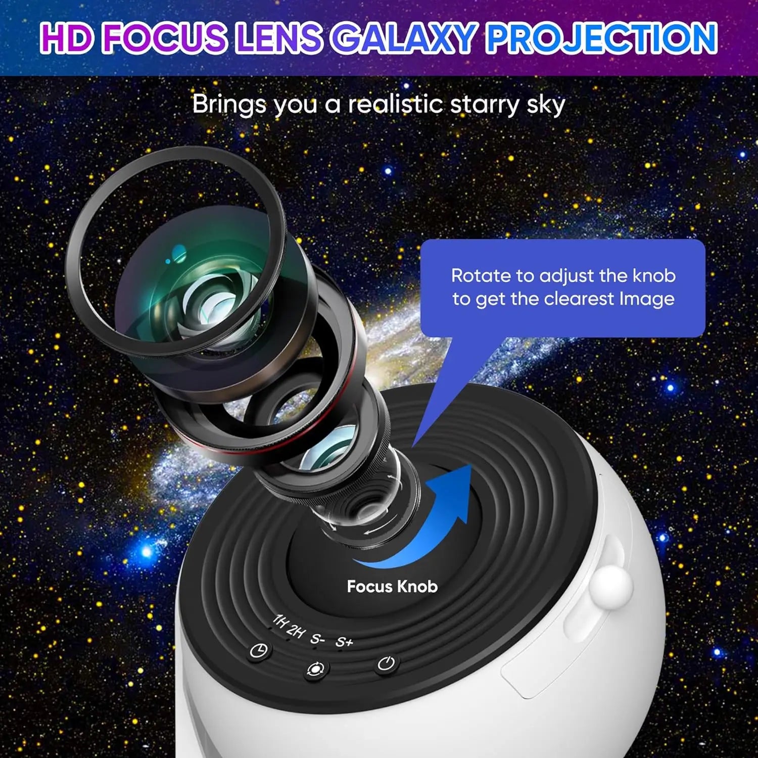Projecteur galaxie utilisé comme veilleuse dans une chambre