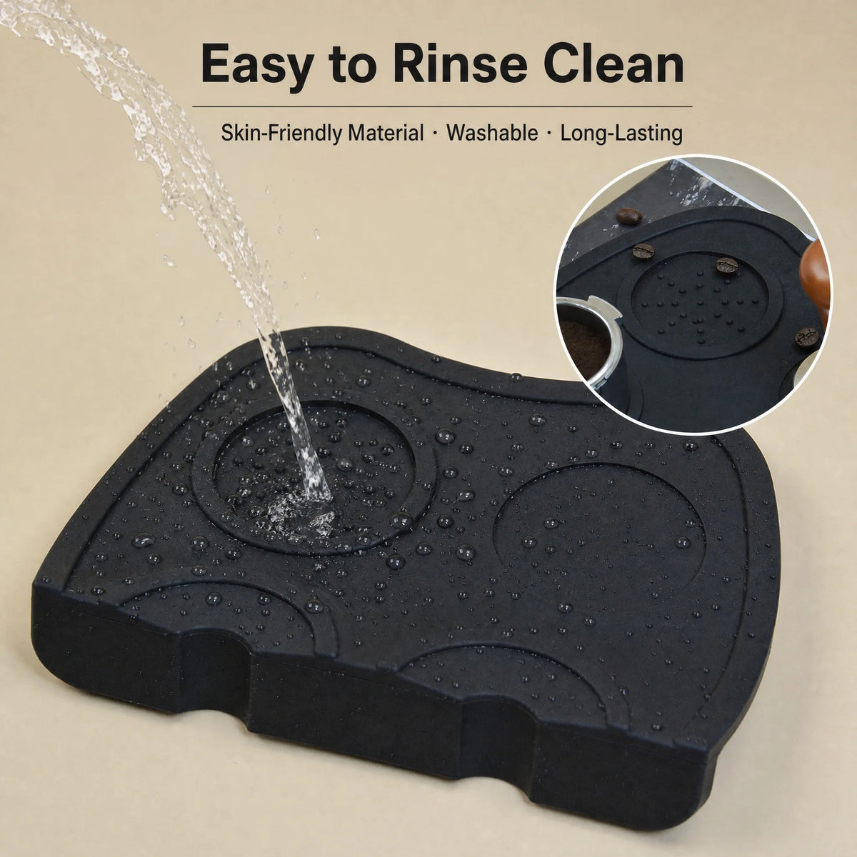 tapis tampon noir anti dérapant silicone géométrique moderne small medium large