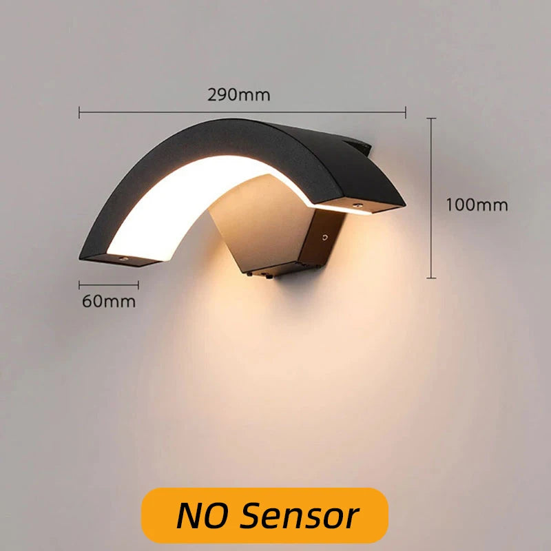 Eclairage maison applique murale led noir contemporaine ip65 motion sensor 18w 3000k 6000k