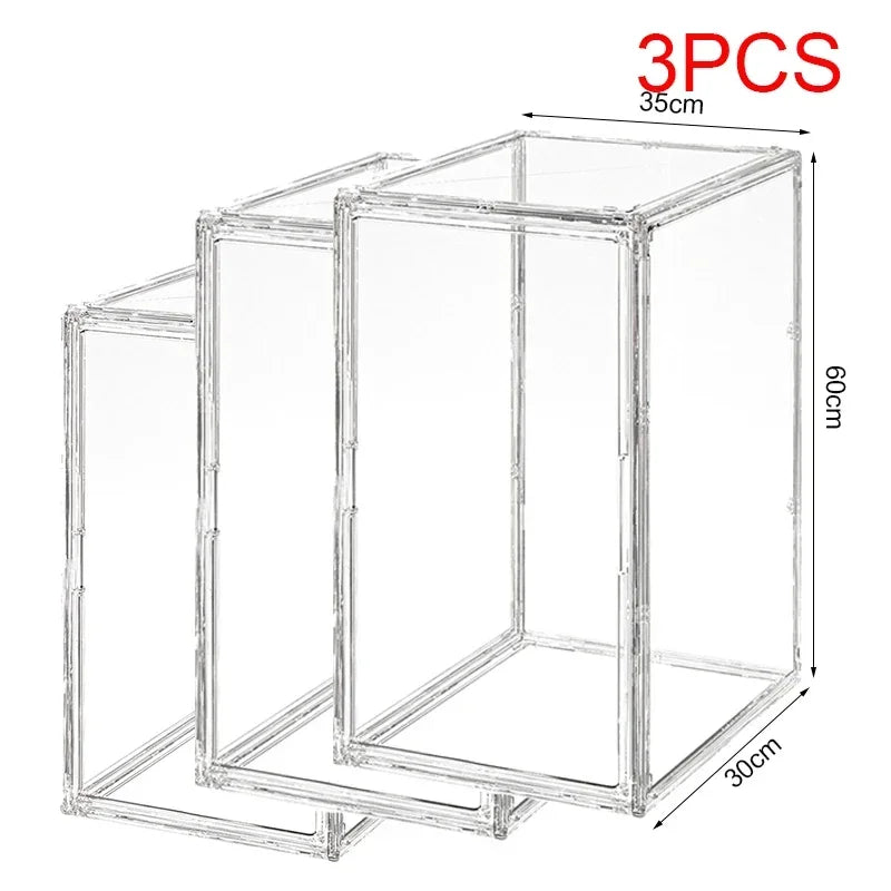 boîtes rangement transparentes acrylique grandes capacités figurines jouets makeup organisation moderne minimalistes