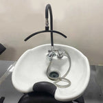 vasque shampooing blanc moderne vasque cheveux opaques réglable salle spa coiffeur
