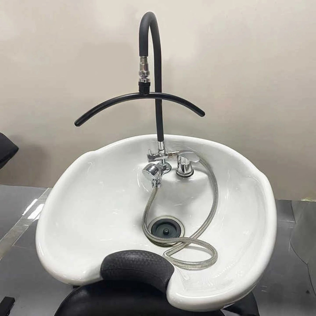 vasque shampooing blanc moderne vasque cheveux opaques réglable salle spa coiffeur